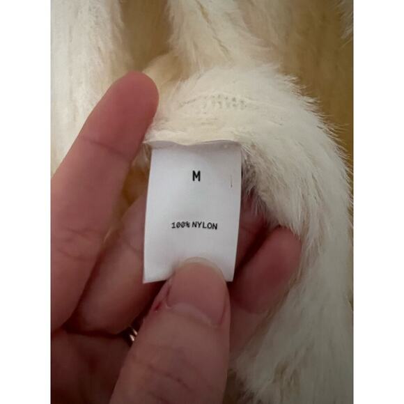 Kerisma Cream Fuzzy Long Sleeve Wrap Sweater Top Size M - Picture 3 of 6